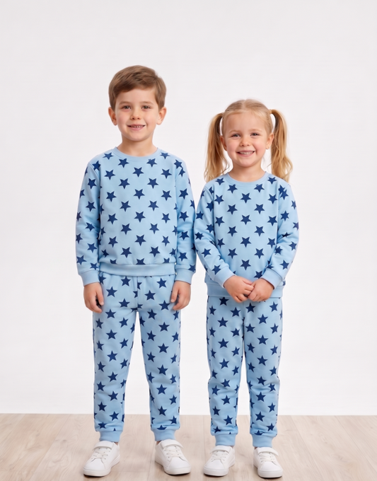 Unisex Cotton Star Printed Full Sleeve Co-ord Sets