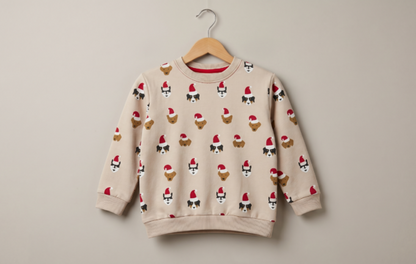 Unisex Beige Cotton Printed Full Sleeve Co-ord Sets