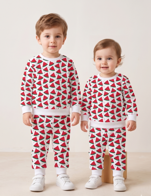 Unisex Cotton Watermelon Print Full Sleeve Co-ord Sets