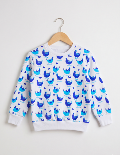 Unisex Blue Cotton Printed Full Sleeve Co-ord Sets