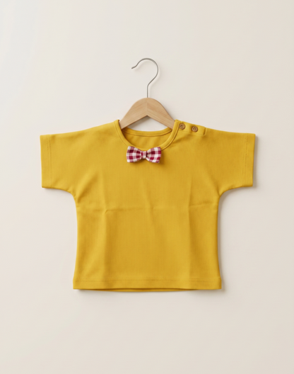 Solid Yellow Newborn Toddler Cotton Sets with Bow